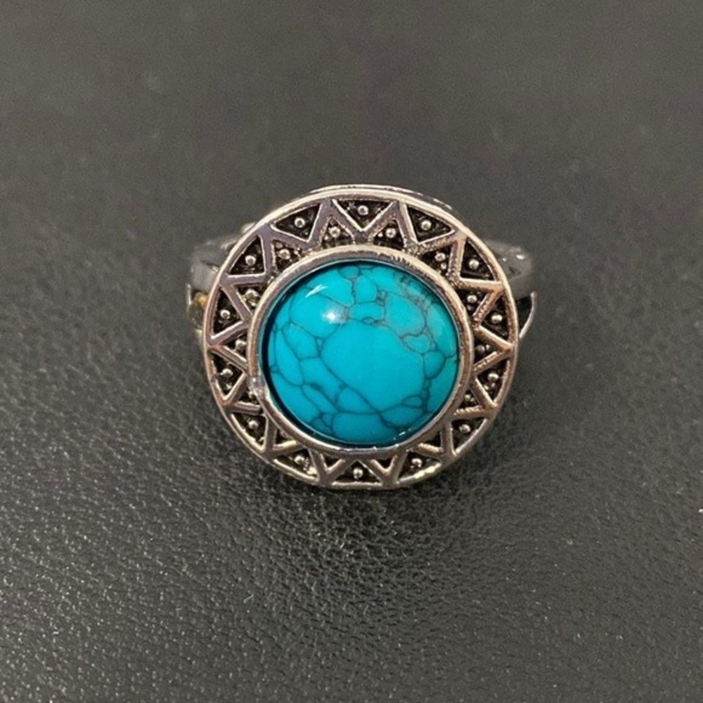 Silver and Turquoise Ring Size 10.25